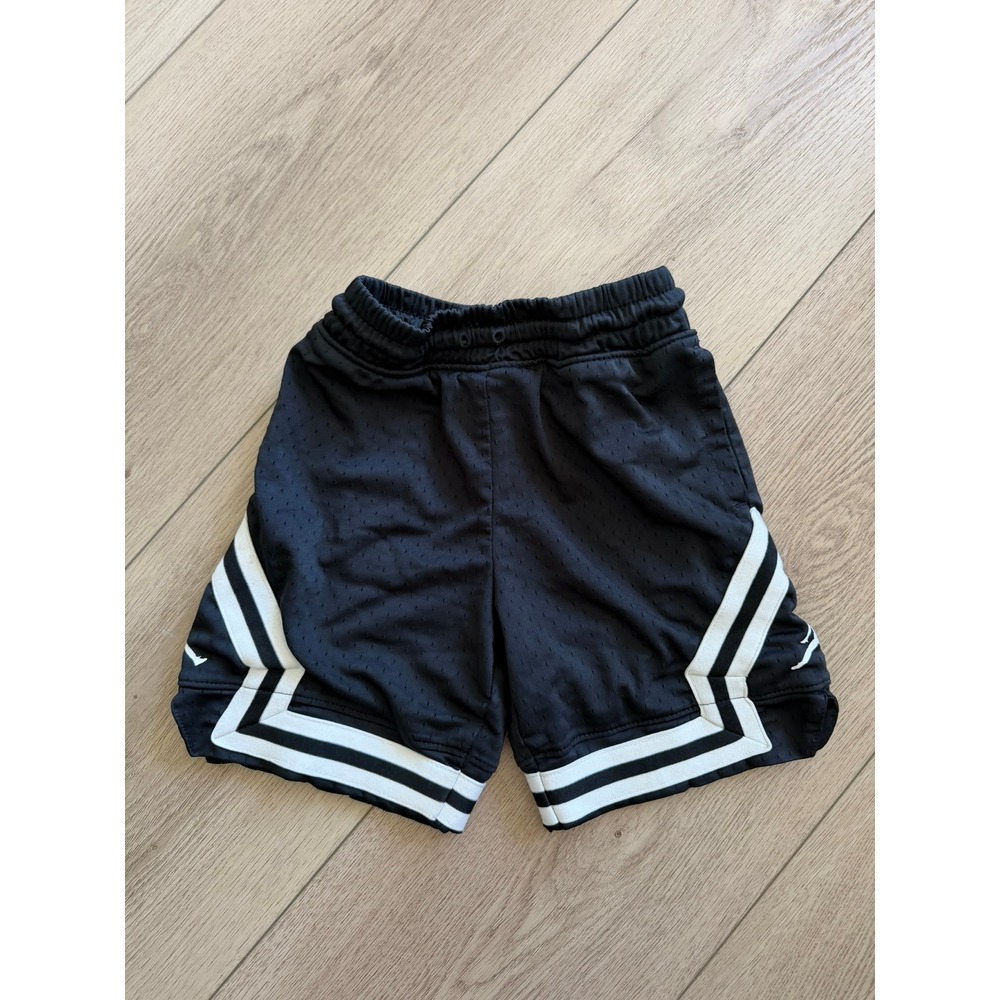 Jordan Kids Jumpman Diamond Basketball Shorts Black White Mesh Athletic